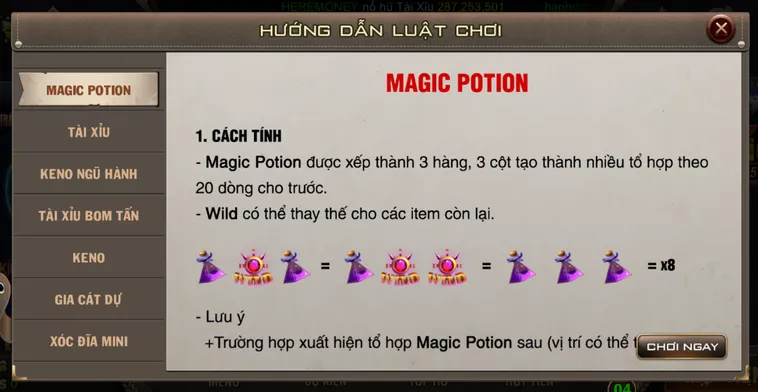 Minigame Magic Potion Tại B52 Club Hành Trình Săn Hũ Vàng Cực Đỉnh Với Phần Thưởng