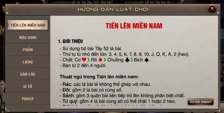 Tiến Lên Miền Nam Tại B52 Club Đấu Trường Bài Đỉnh Cao Nhận Thưởng Tiền Tỷ