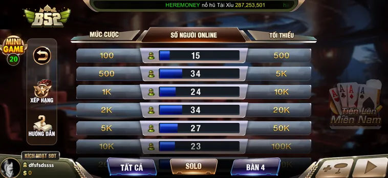 Tiến Lên Miền Nam Tại B52 Club Đấu Trường Bài Đỉnh Cao Nhận Thưởng Tiền Tỷ